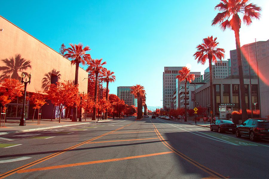 A city street in San Jose, California.