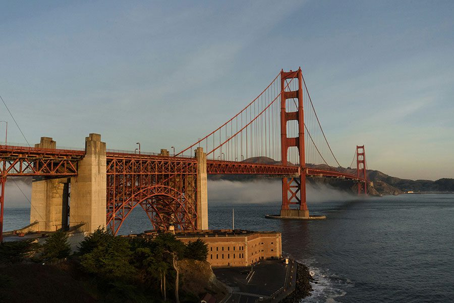 The Golden Gate Bridge in San Francisco, California.