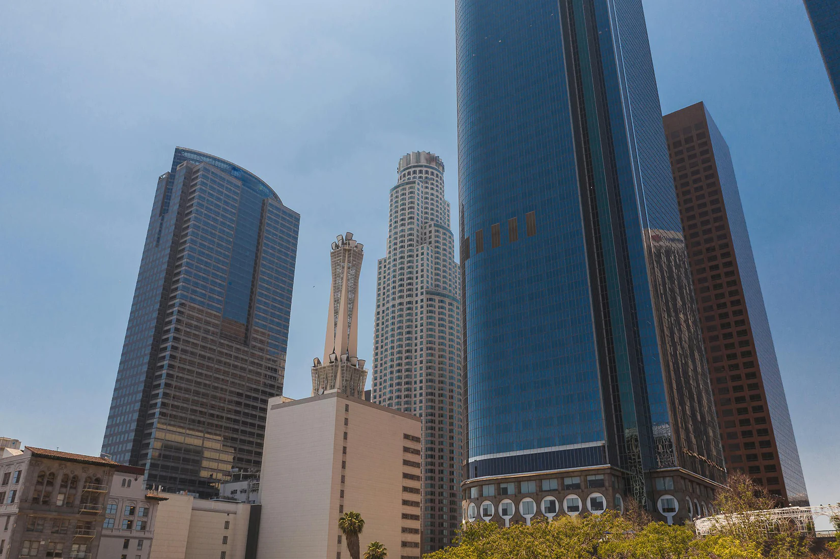 A view of tall buildings in California