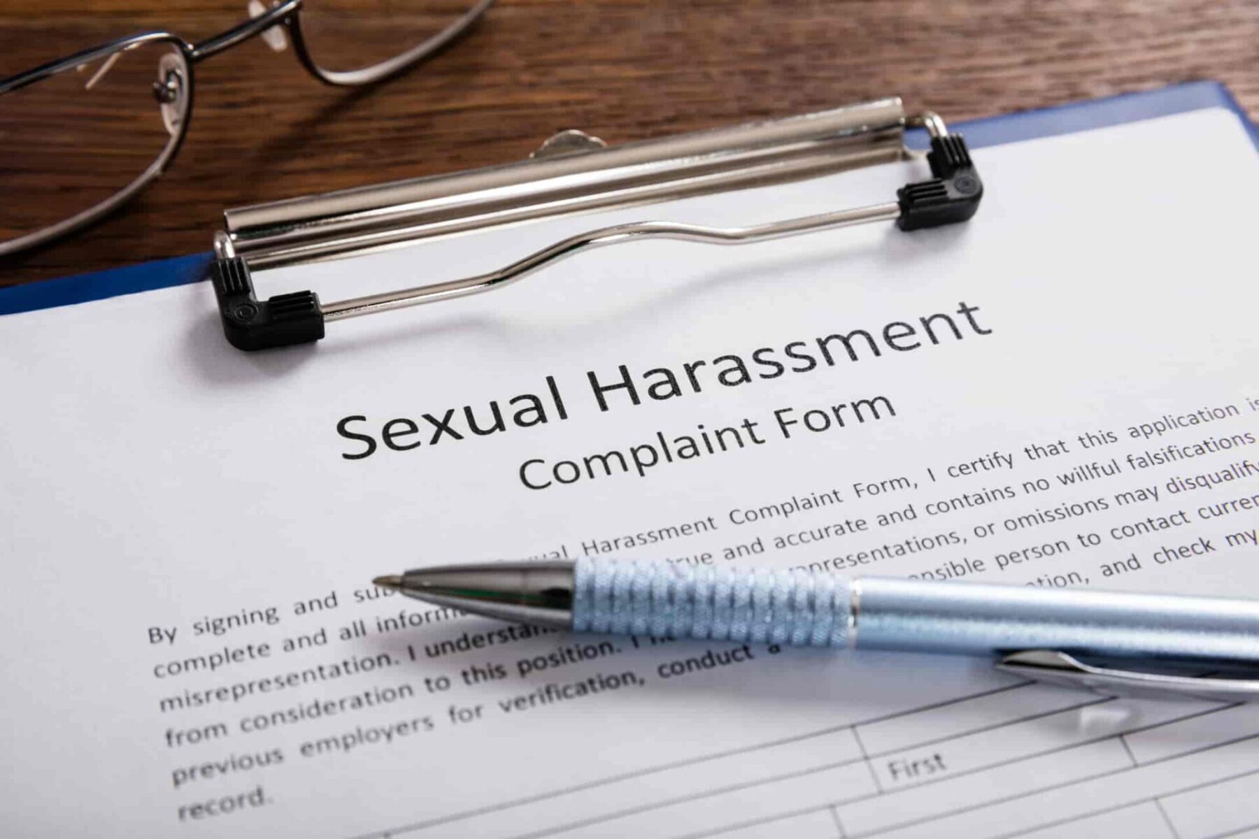 A complaint form signed by Tulare sexual harassment lawyers