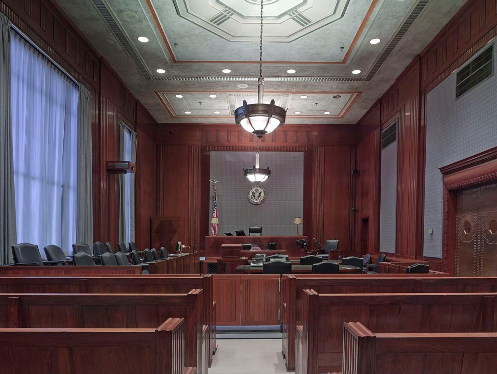 A courtroom in the United States